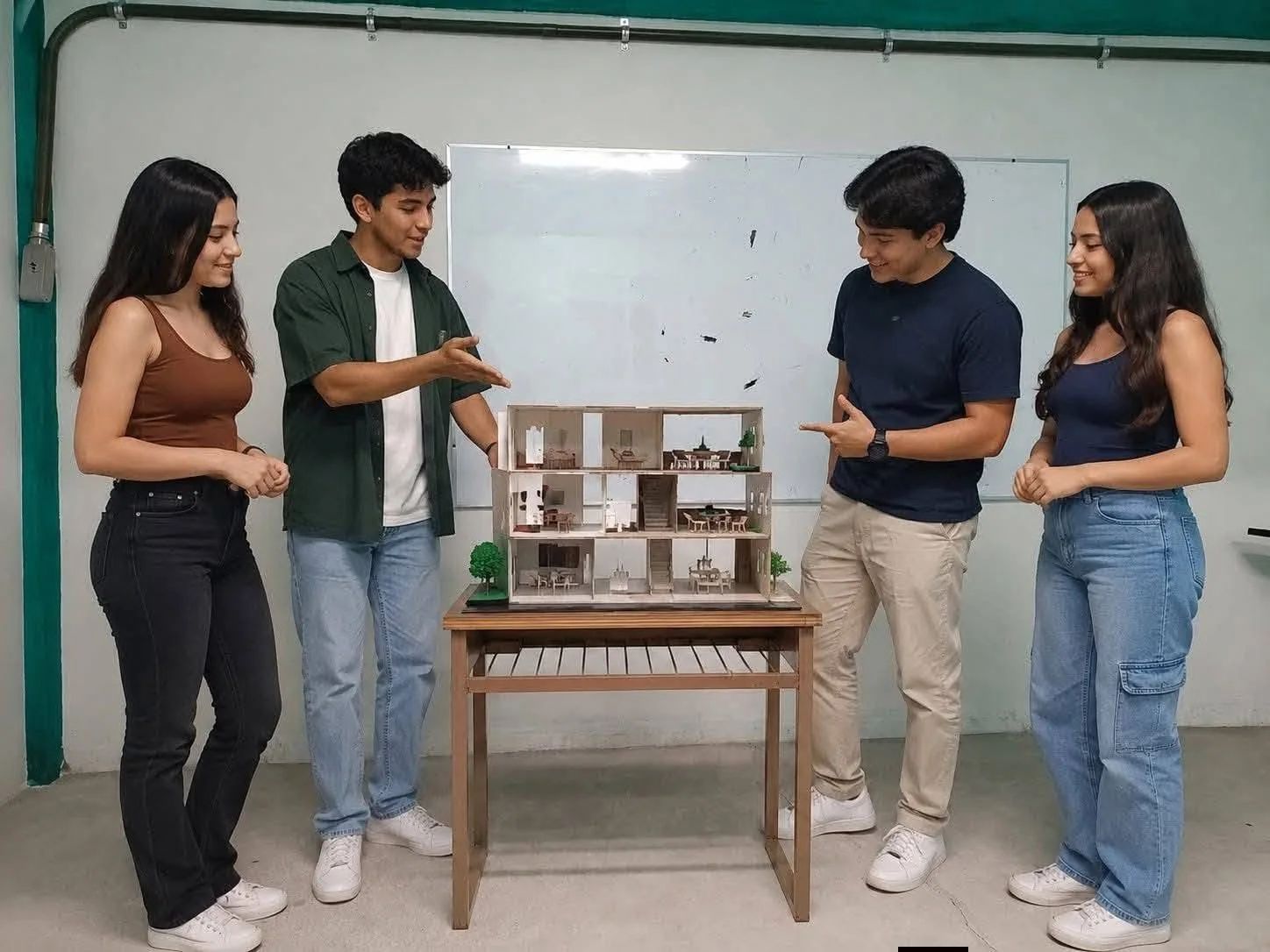 Estudiantes de Universidad CFV presentando un proyecto académico